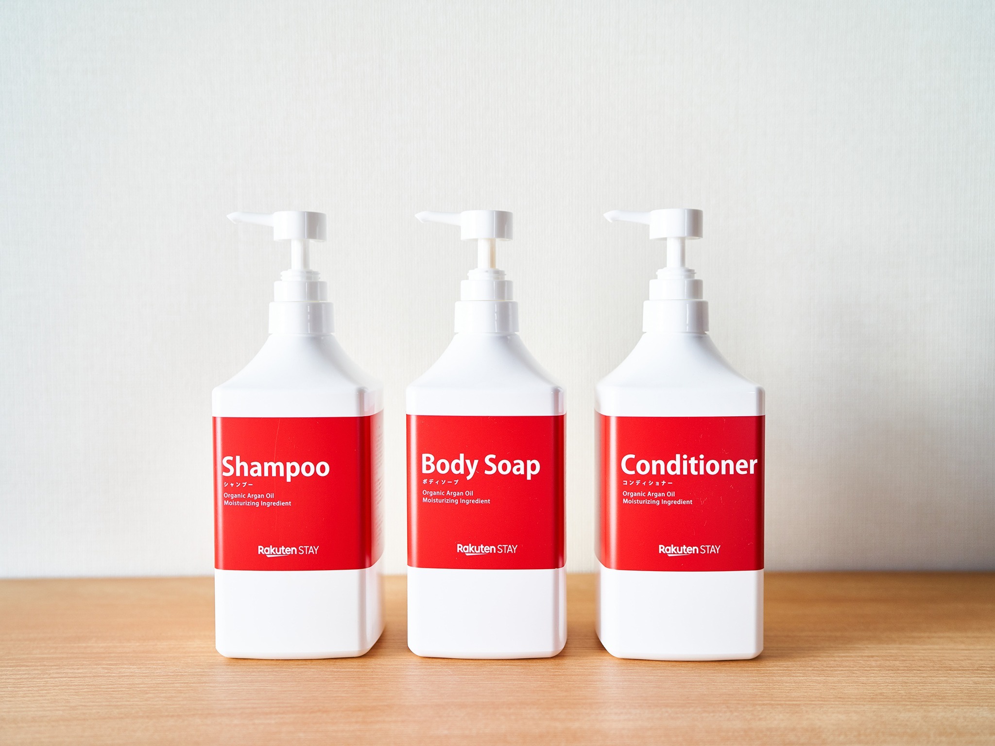 Rakuten STAYオリジナルアメニティのシャンプー・コンディショナー・ボディソープ