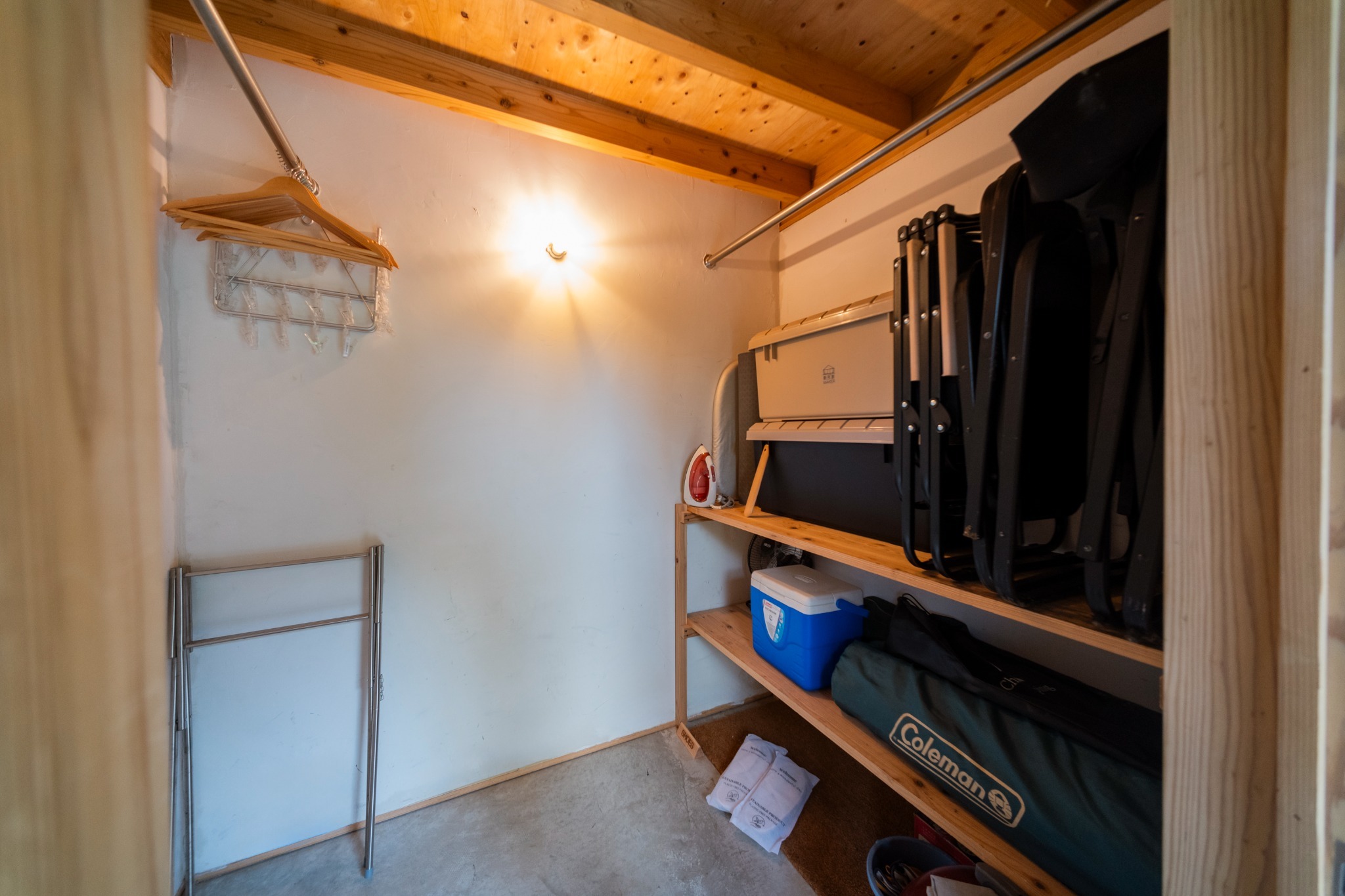 Iron & BBQ set & Yoga mat & Shoe storage area