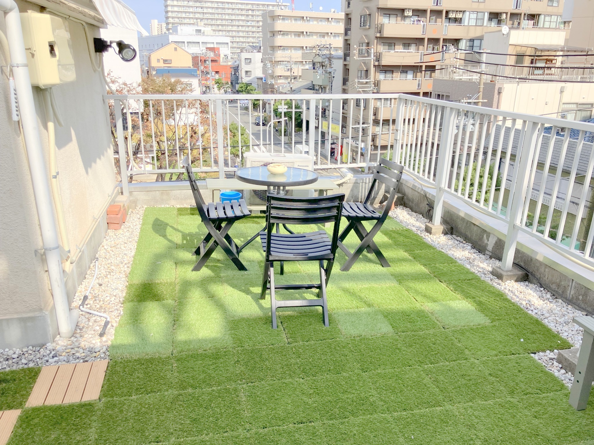 屋上の喫煙スペースです。