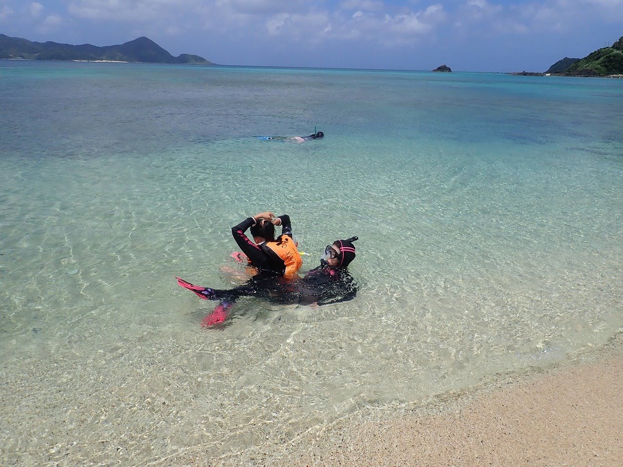 遠浅なので子供も安心です。