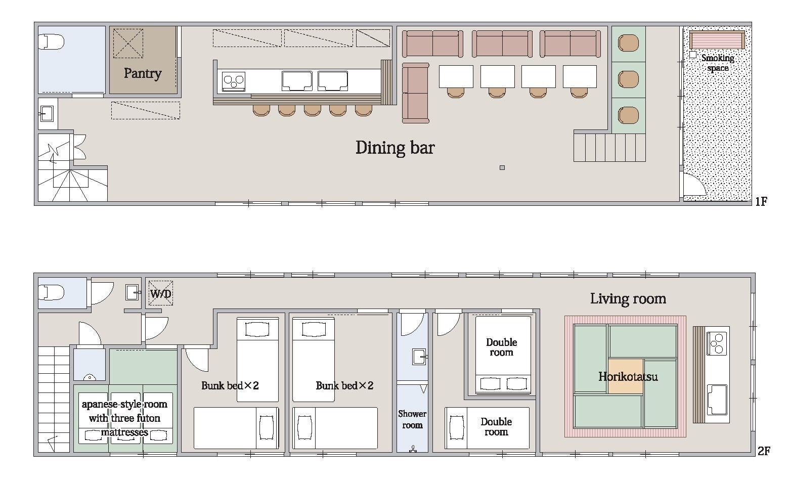温泉徒歩30秒!温泉街レトロ宿貸切、広々キッチンで自炊もOK