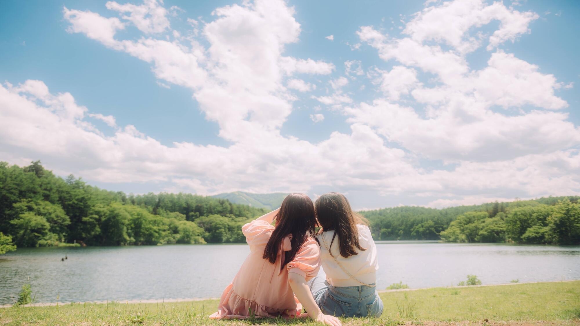 晴れた青空の元でリフレッシュ