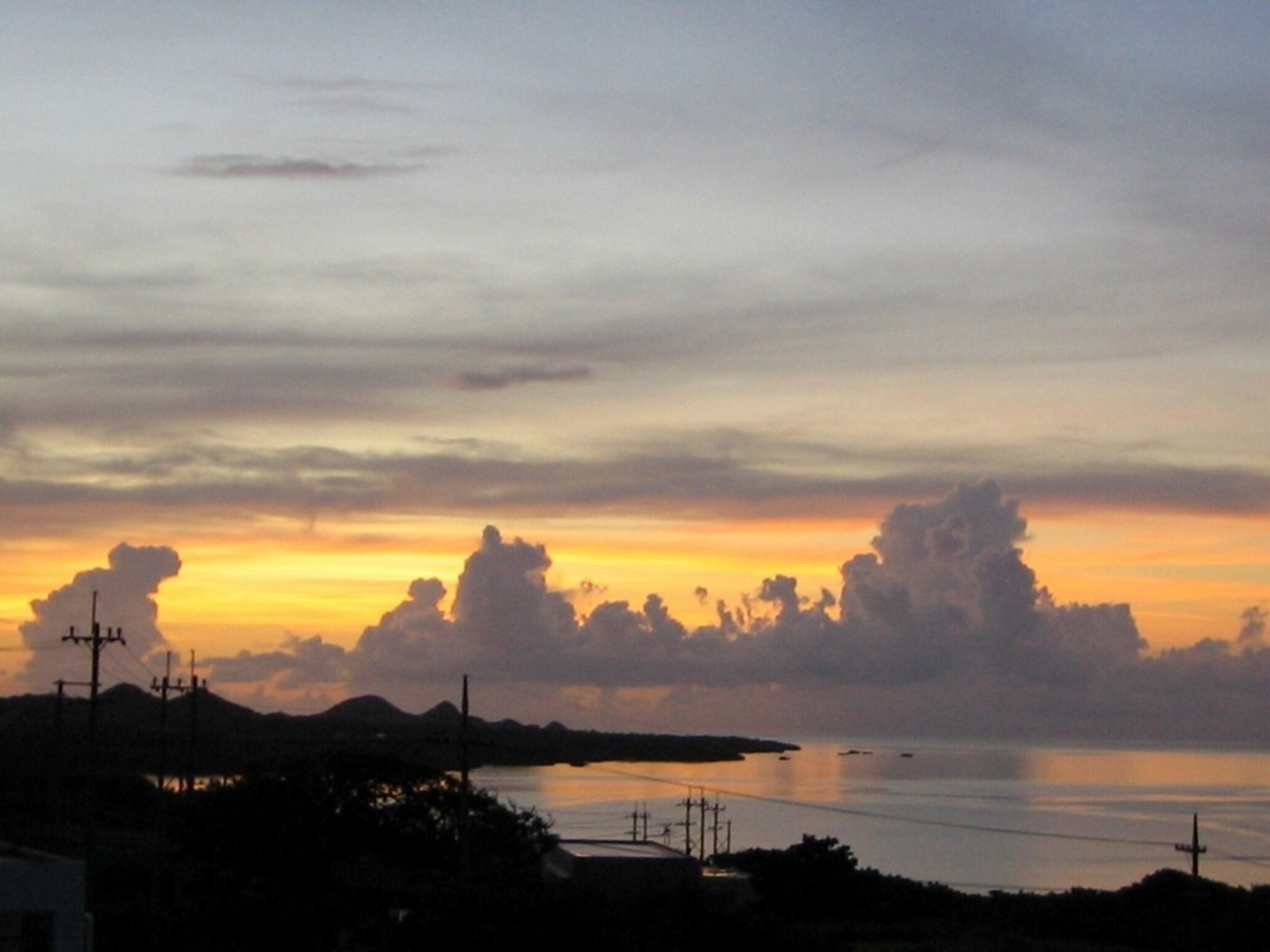 テラスからの夕陽