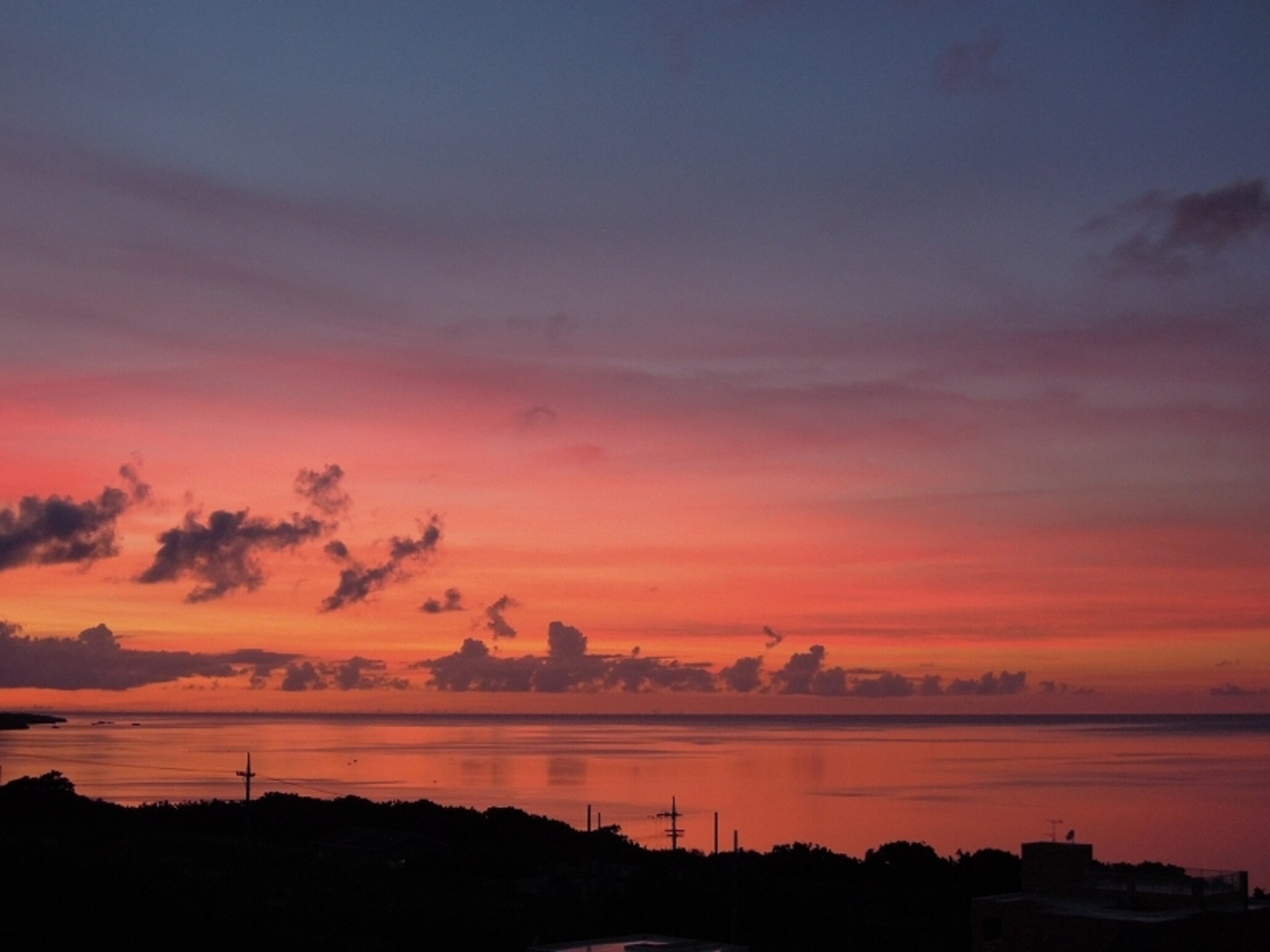 テラスからの夕陽