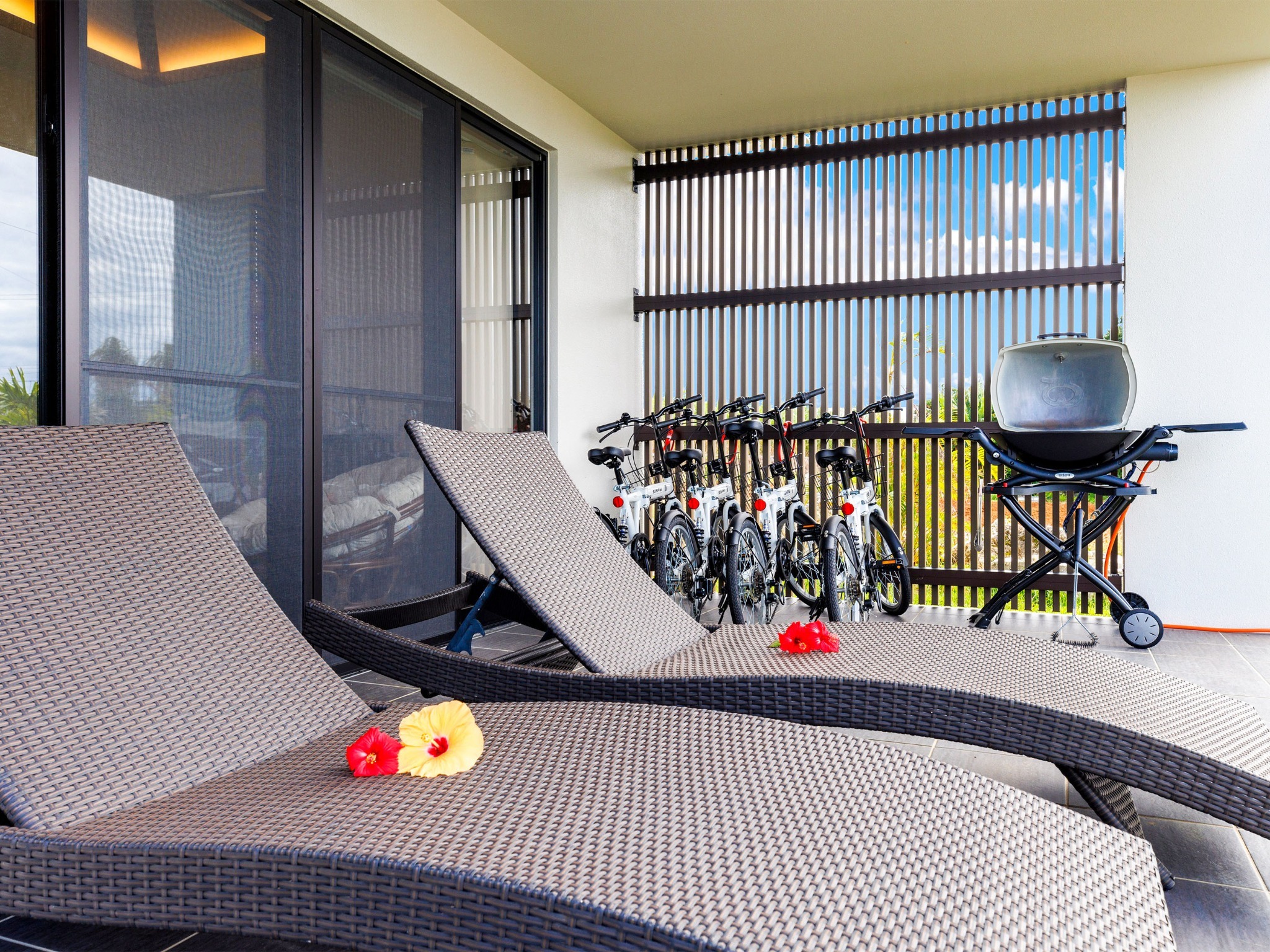 ・Villa2のテラス:デッキチェアに寝転がってリラックスタイム