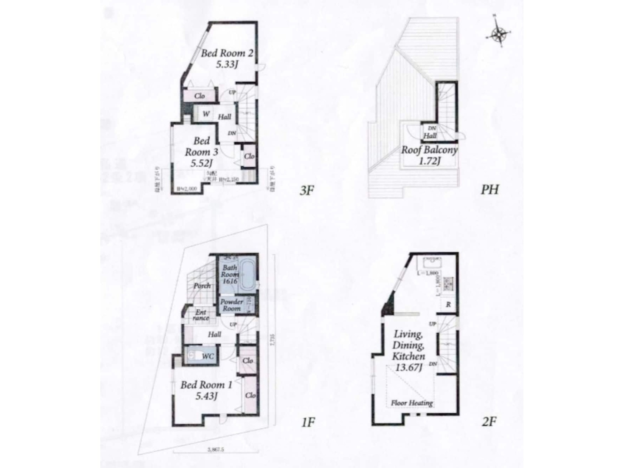 【一棟貸切】新築一軒家80m2/光ネット付/屋上からスカイツリー景色/浅草寺まで10分