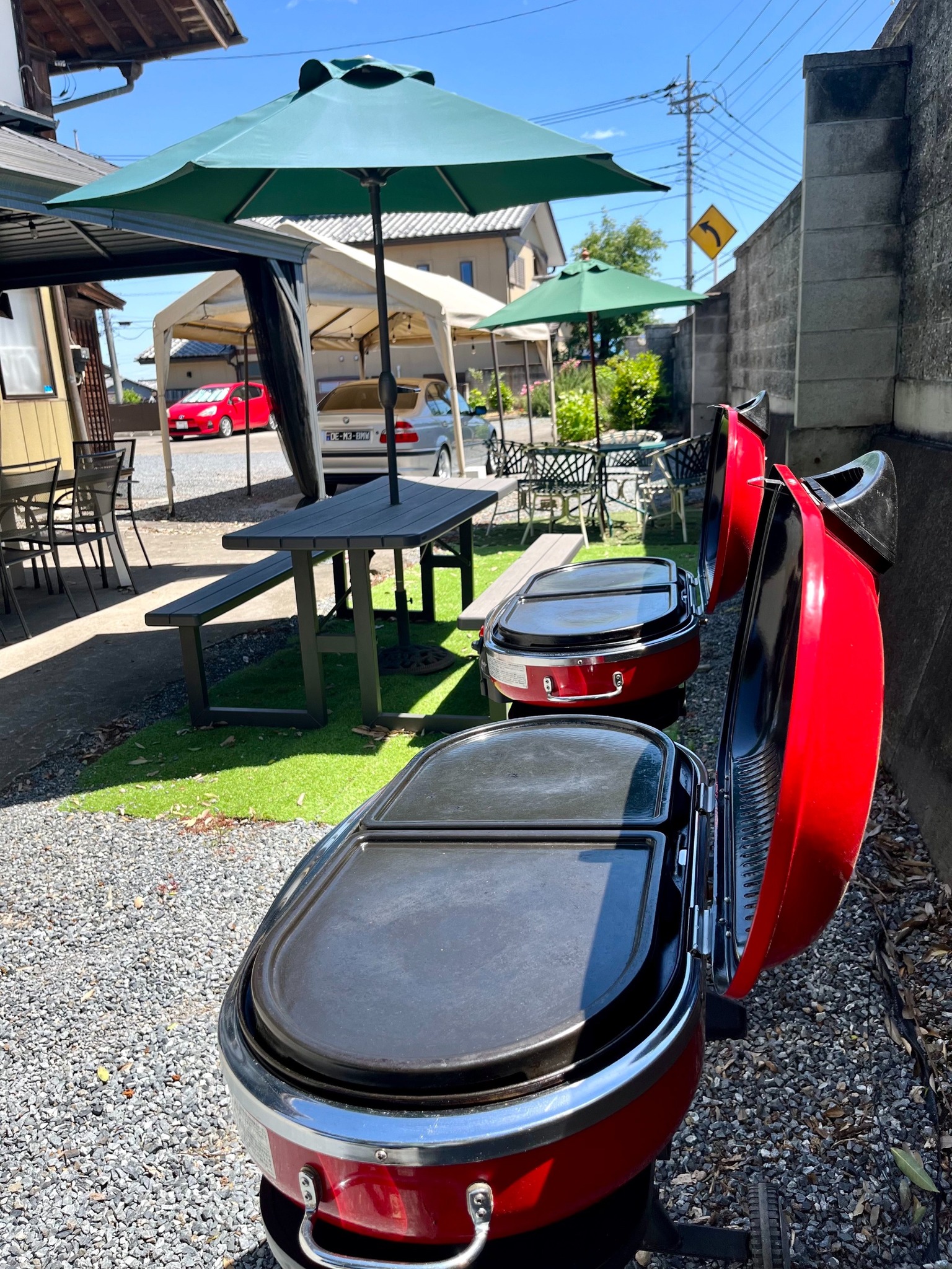 広いテラスでゆっくり交流