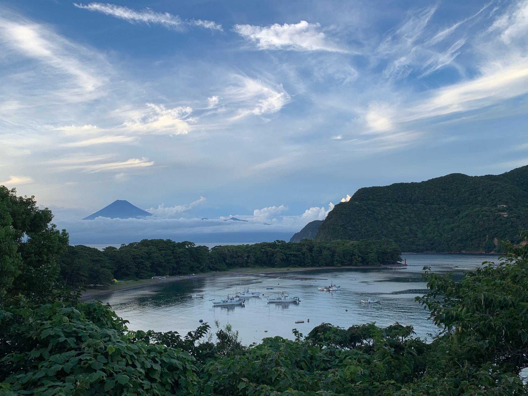 車で5分の景色。戸田湾越しの富士山が素敵です。