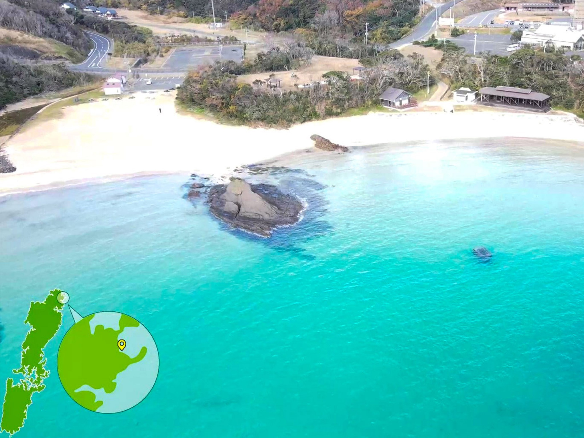 ・【三宇田浜】「日本の渚・百選」の認定を受けた対馬で有名な海水浴場です