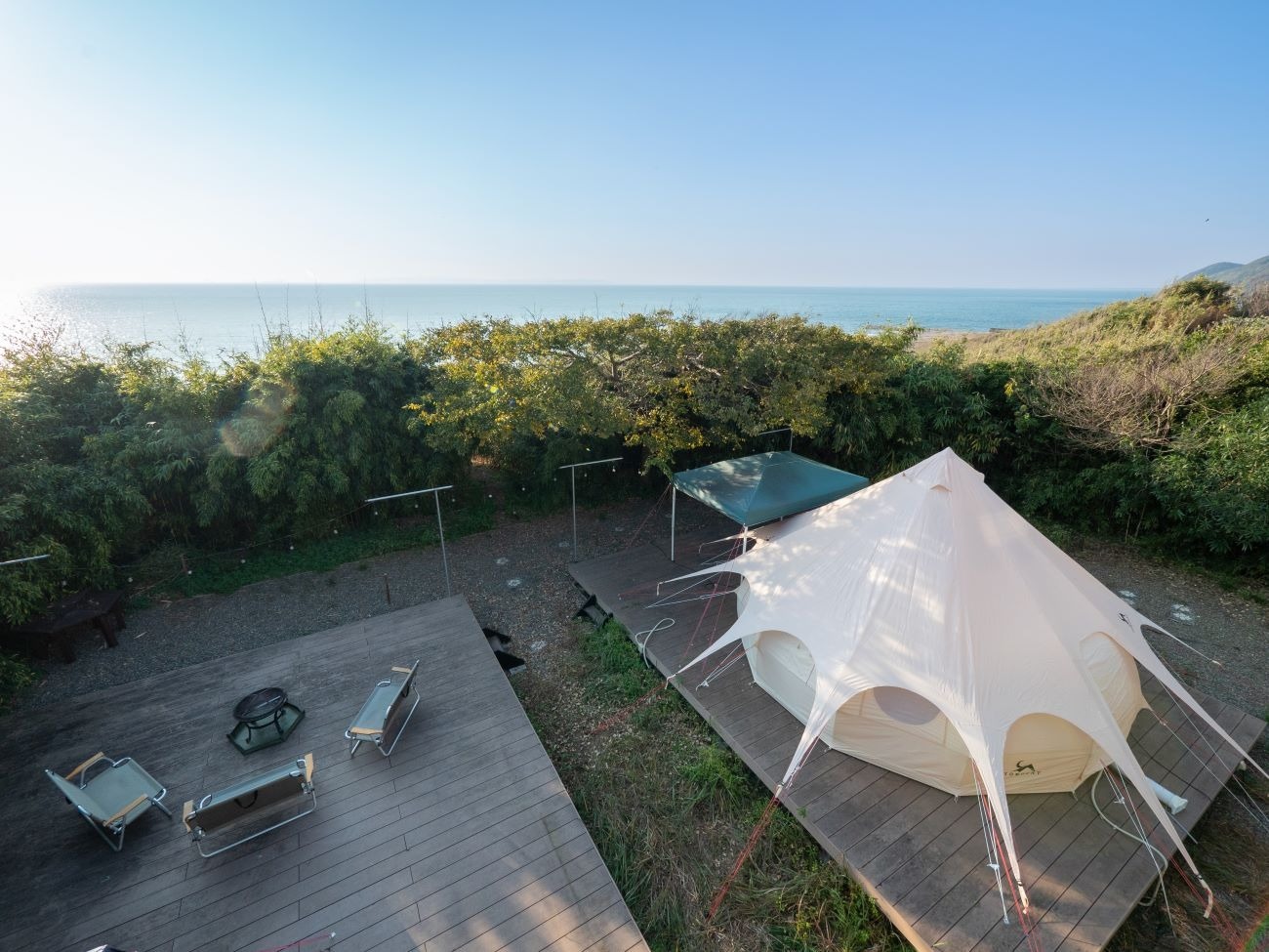 グランピング 昼間の風景