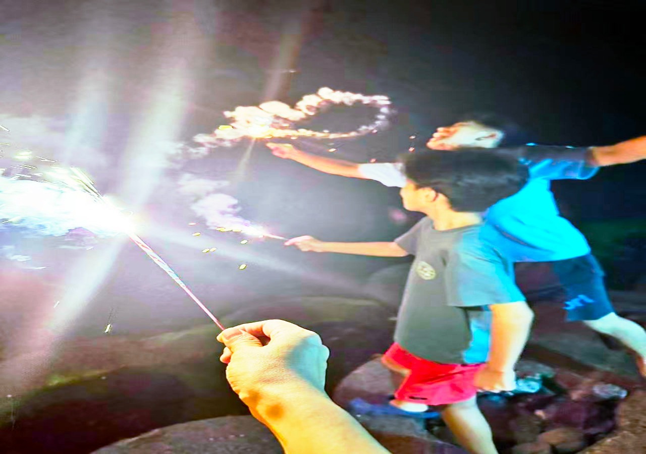 手持ち花火を楽しめる