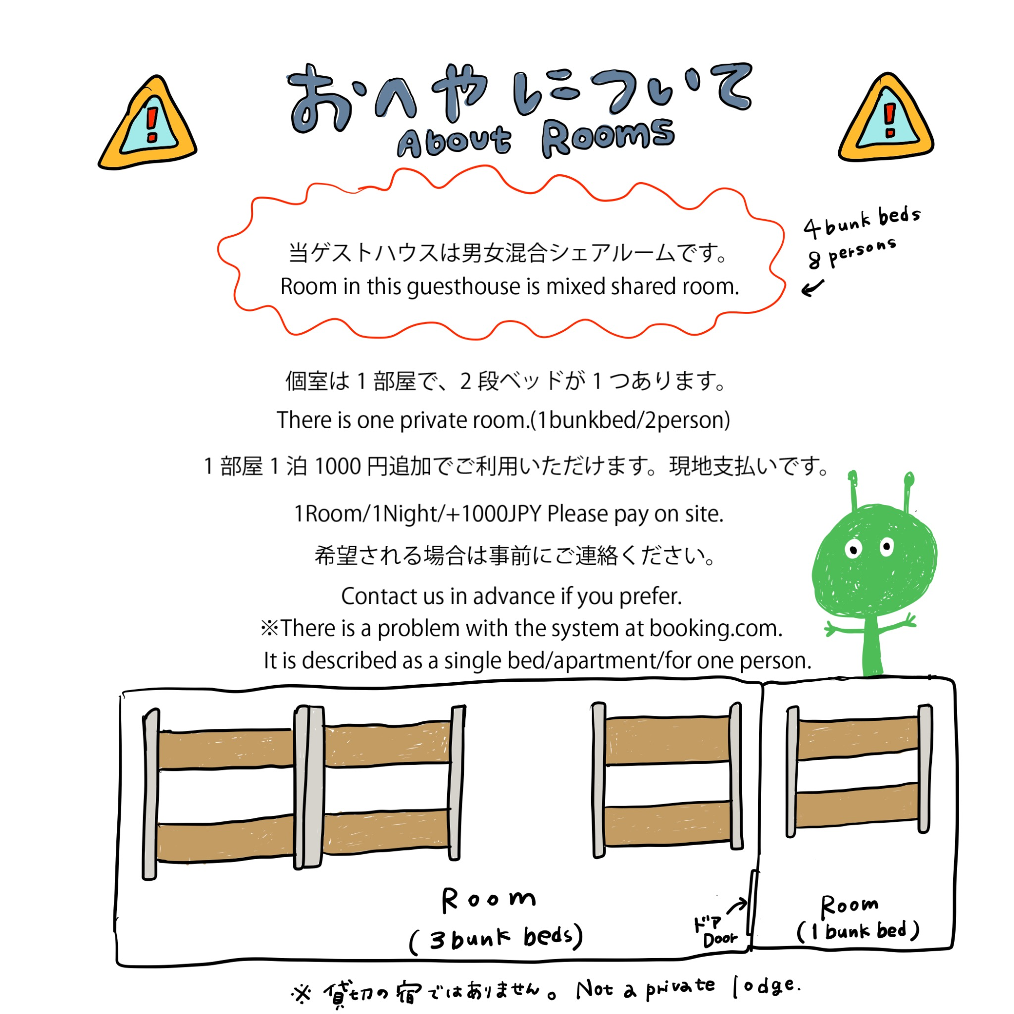 【GUEST HOUSE SUMIRE】Shared room 相部屋