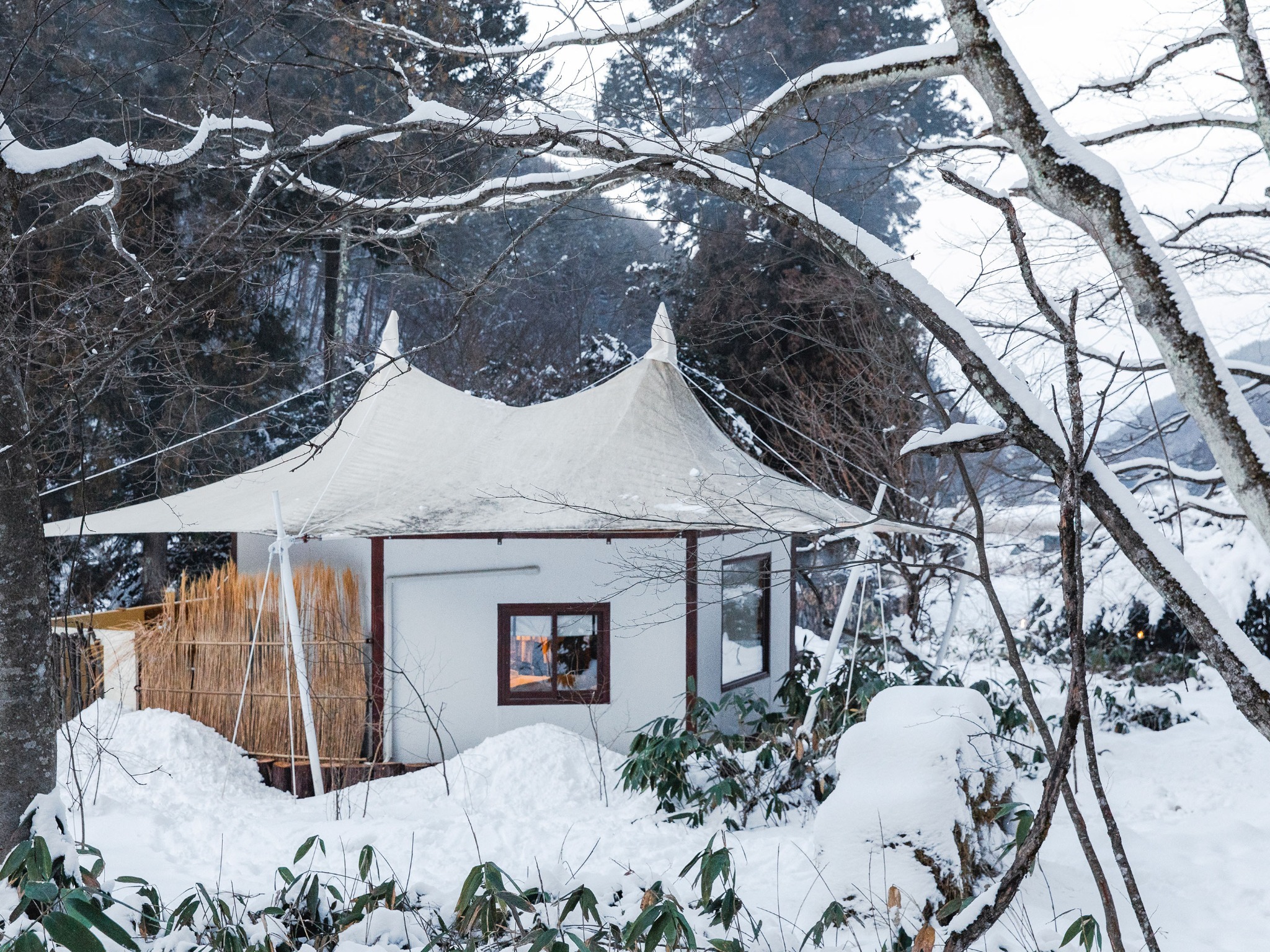 【2食付】信州の森の中で四季と食を感じながらグランピングヒューメ/ダブル+シングル