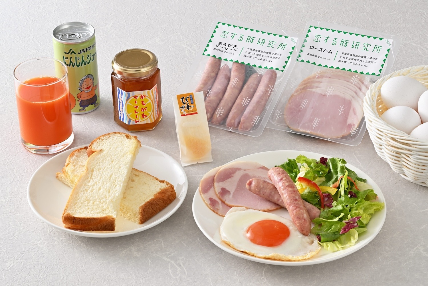 ＜朝食メニュー 洋食＞地元の新鮮食材を使用したおいしい朝食をデリバリーいたします。