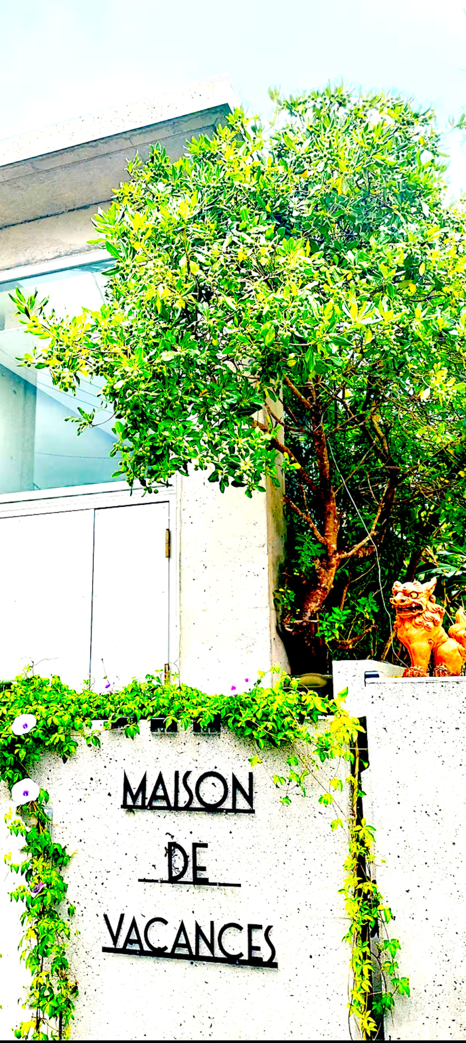 当館「MAISON DE VACANCES」の入口です。おだやかな光があなたを迎え入れてくれます。