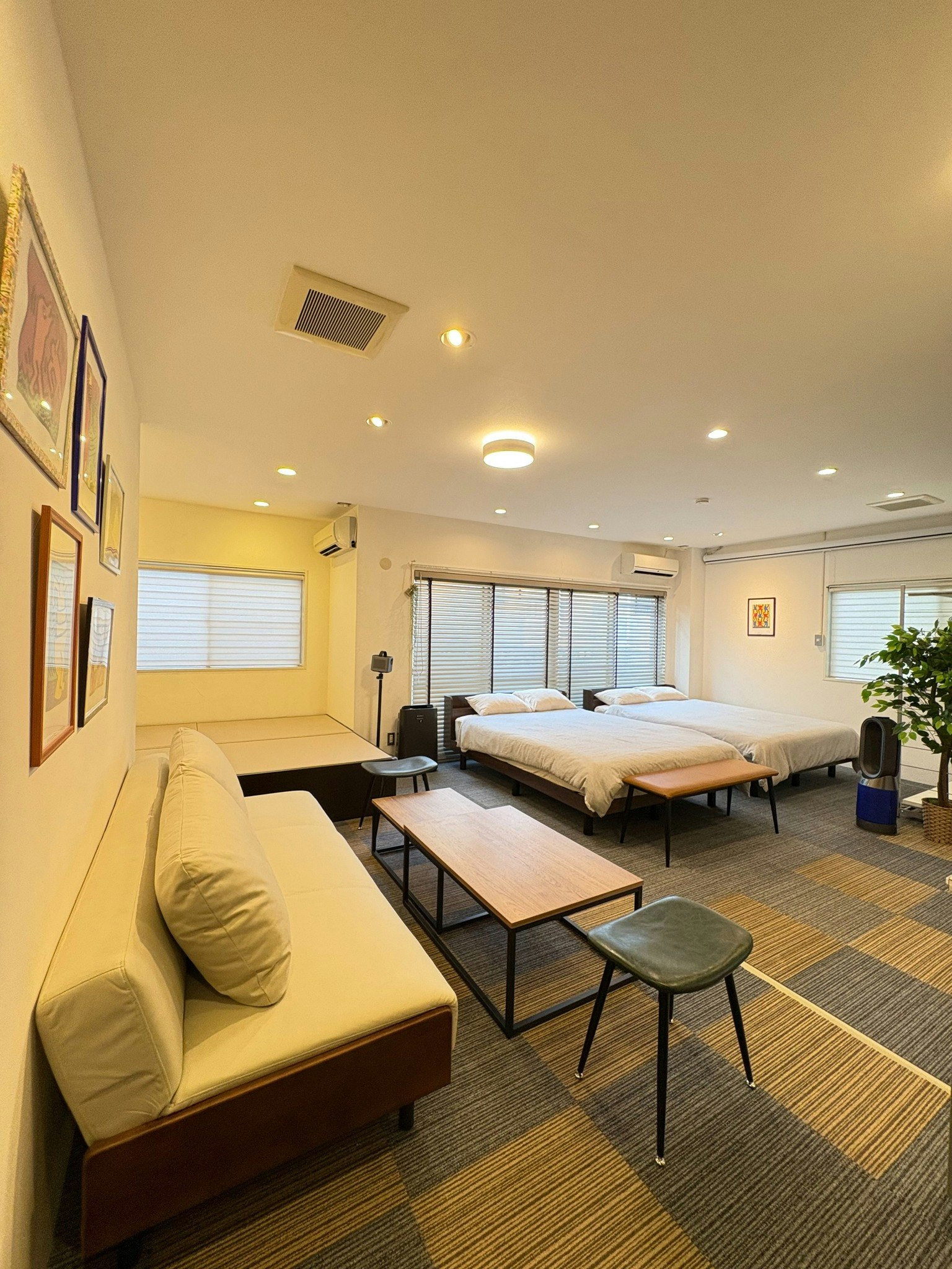 ★202号室★改装2025.Relax-1R46m2☆駐車場1台無料!最大7名様☆天文館徒圏内