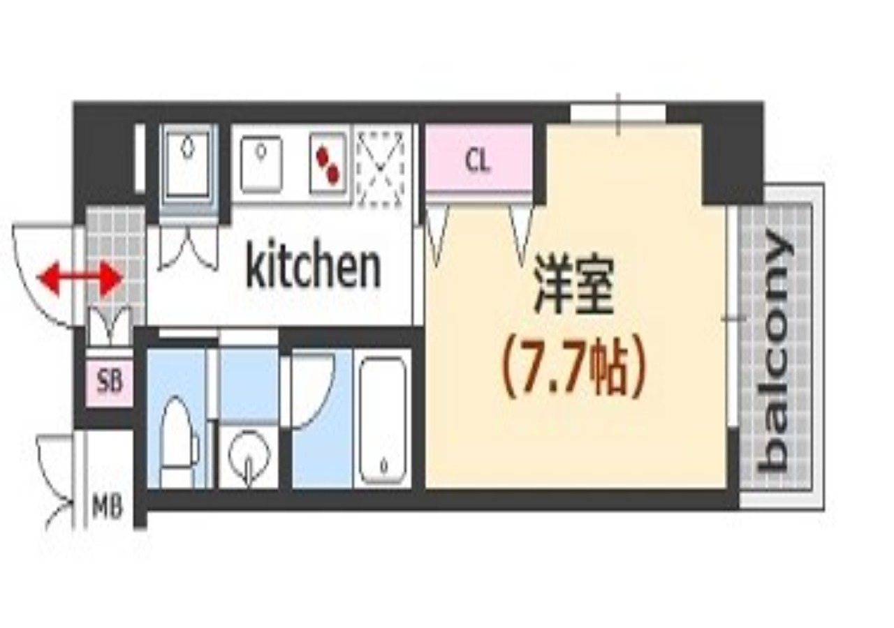 504号室(ダブルルーム:1名様~2名様のお部屋)