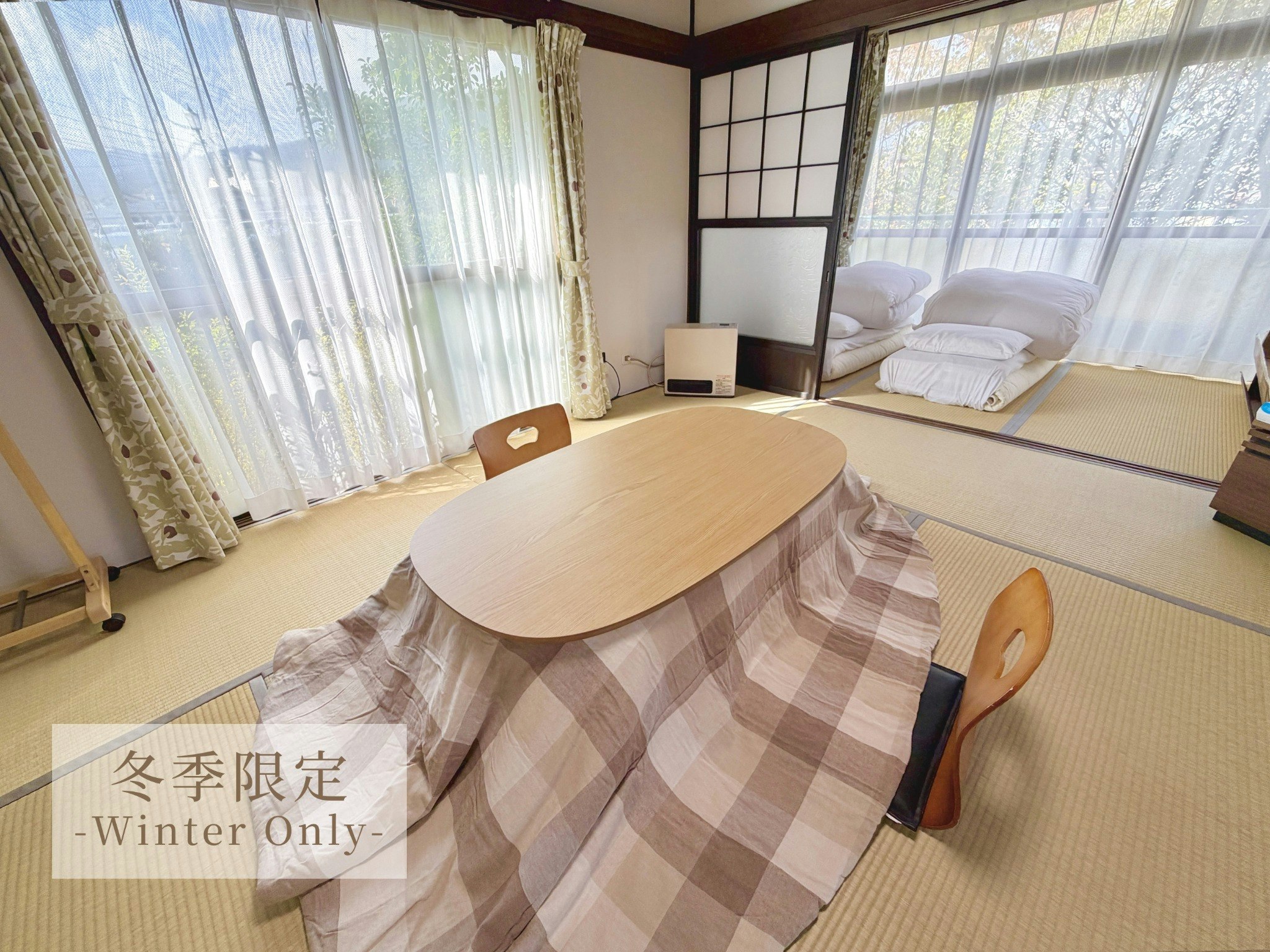 由布の湯 楽 2024年4月改装☆露天風呂(温泉)付きの100%源泉かけ流し こたつが自慢 古民家