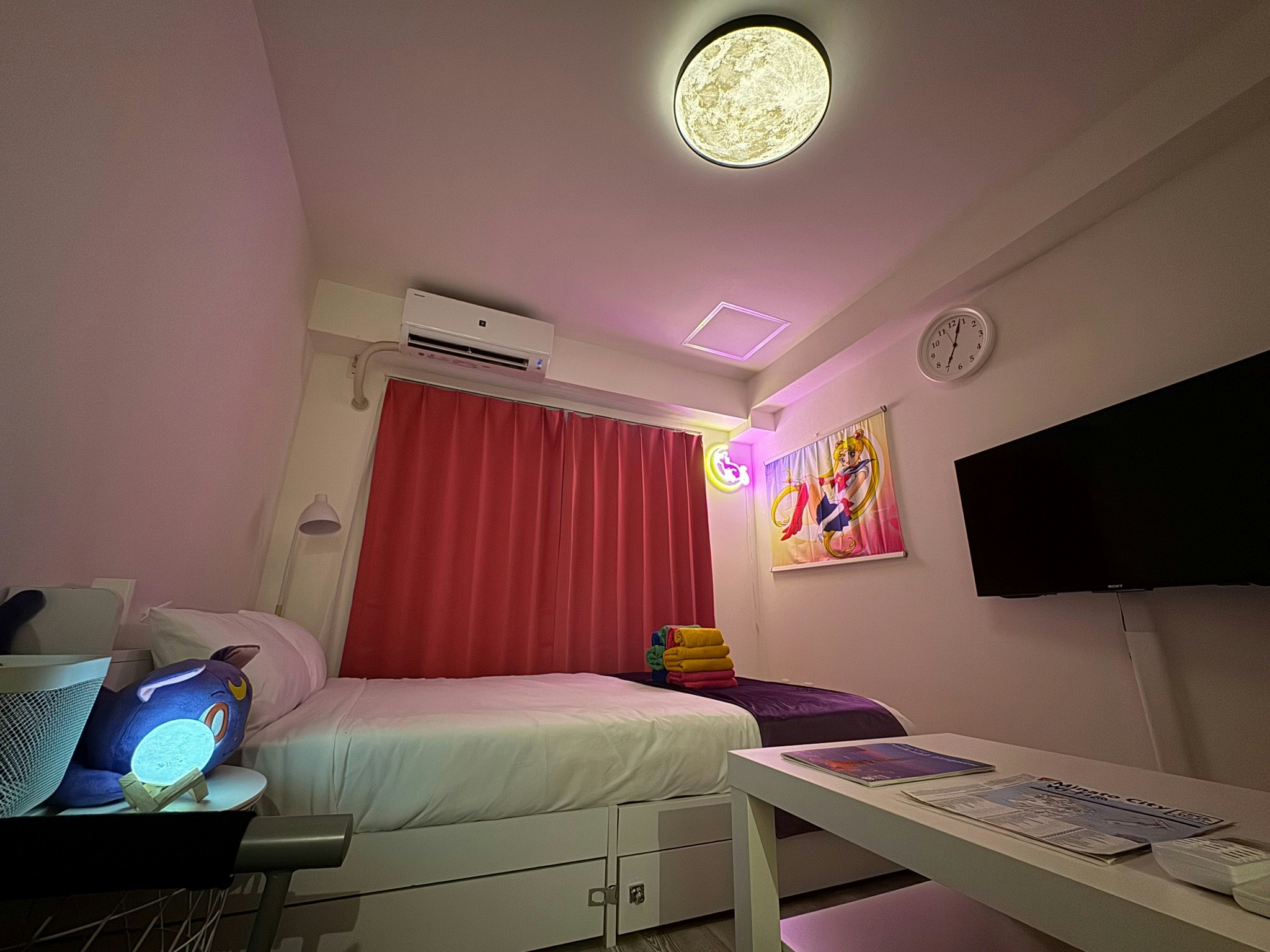 溜池山王駅徒歩4分|月にかわっておもてなしよ|ピンク&パープルの魔法空間|月とうさぎルーム|最大3名