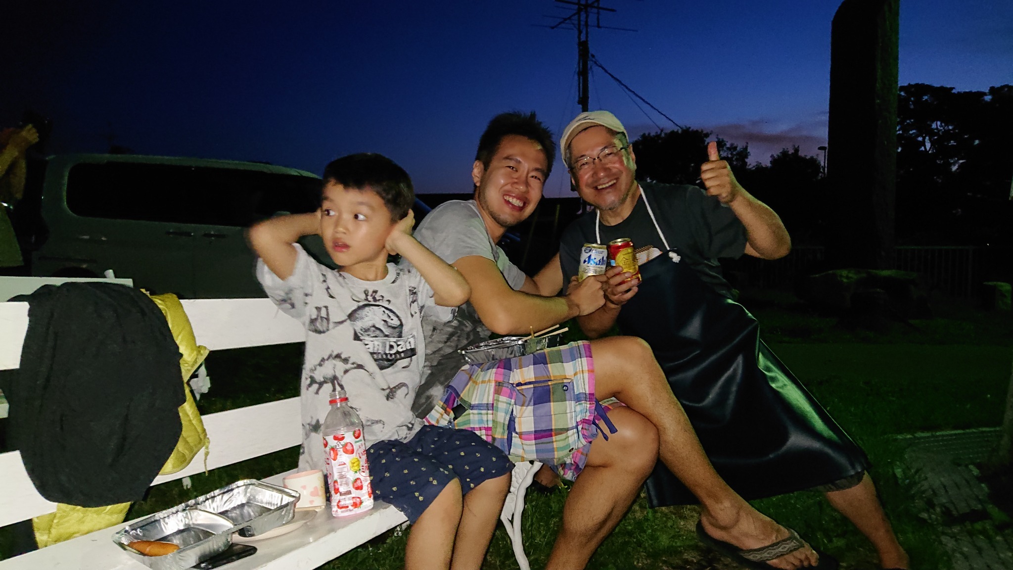 ゲストさんとビールで乾杯