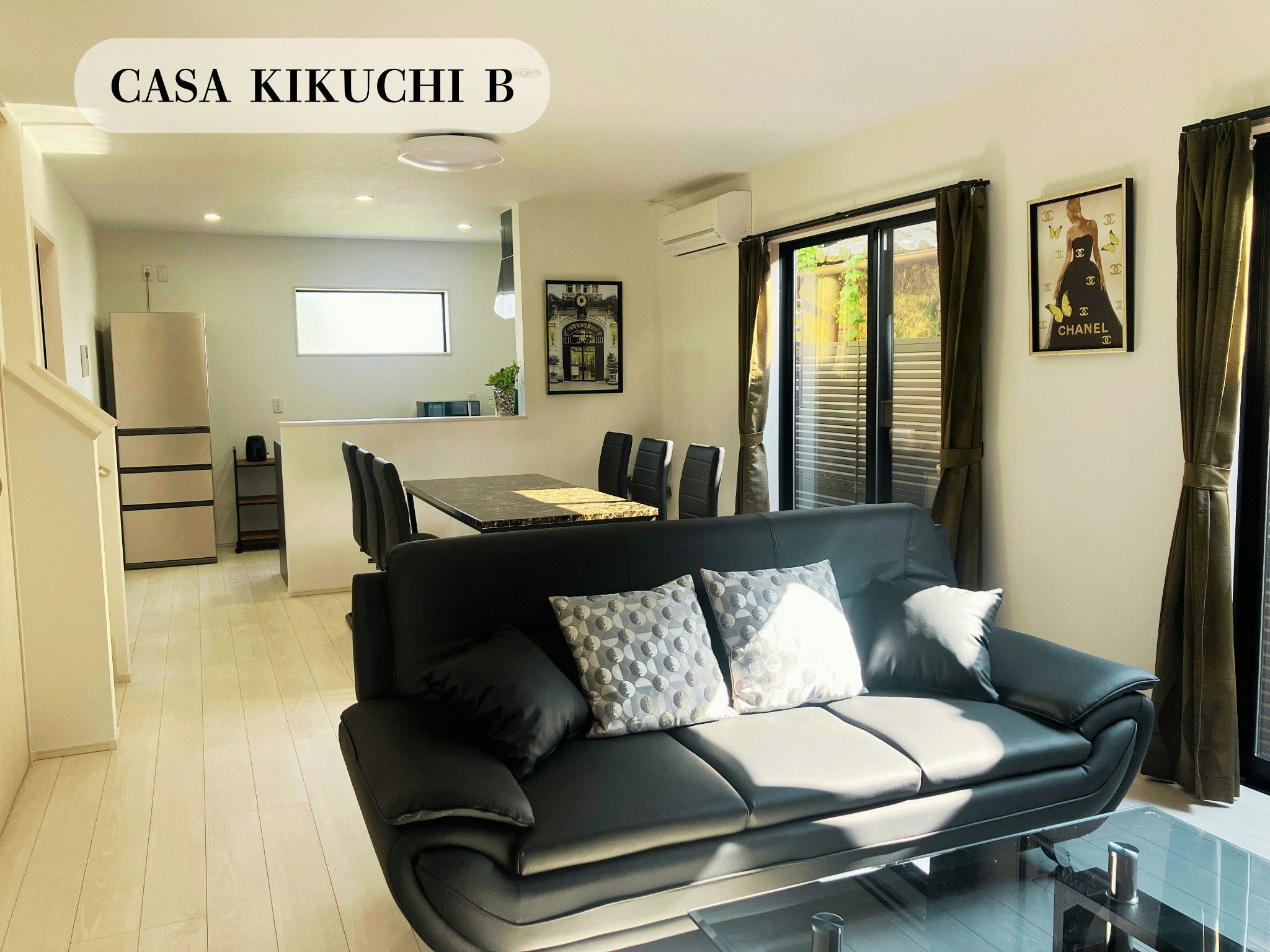 菊池の温泉街そばにある、一軒家まるまる貸し切りの新築住宅「CASA KIKUCHI B」