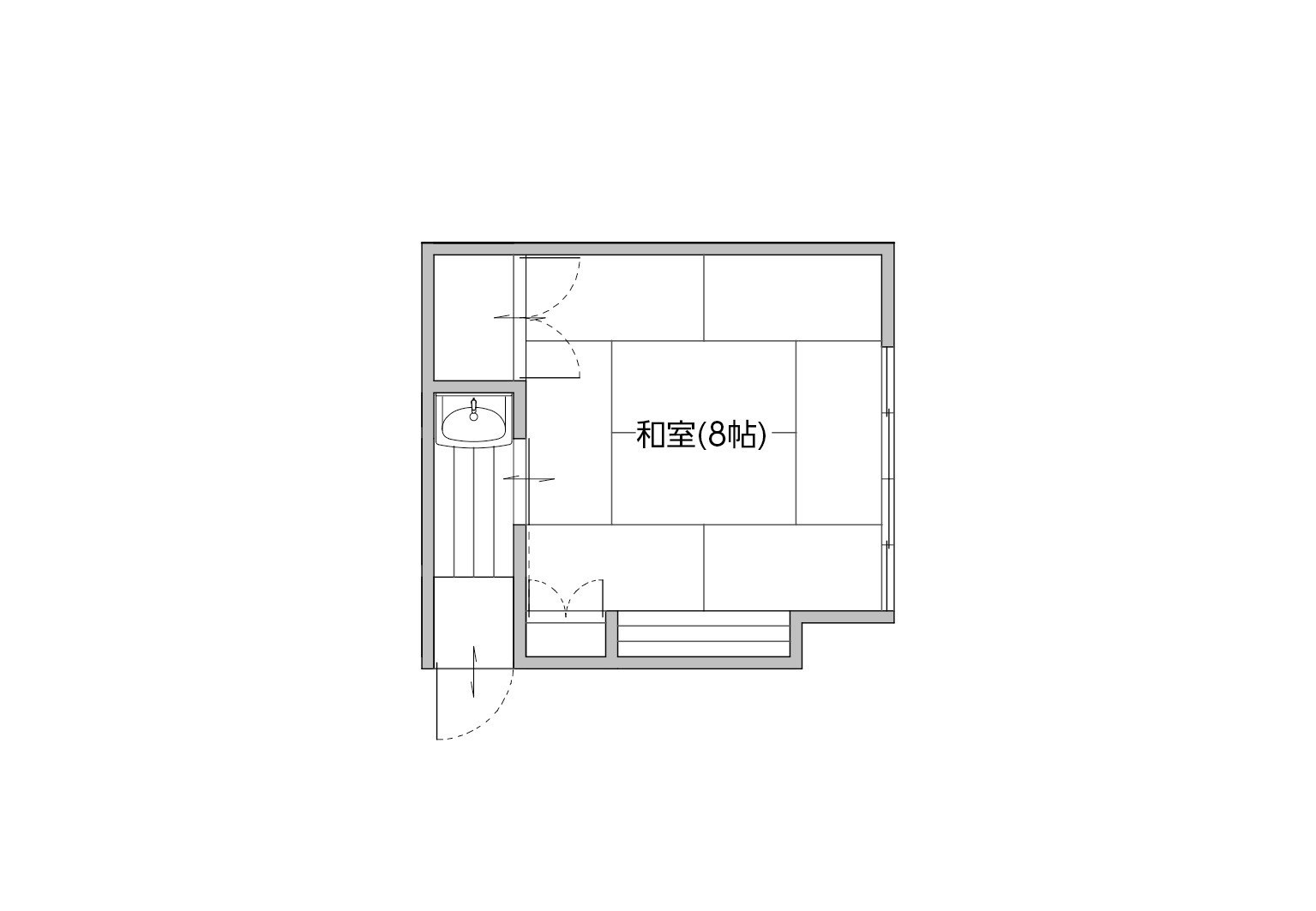 【禁煙】【素泊り】和室8畳 客室【麻】トイレ、シャワー室、浴室共用