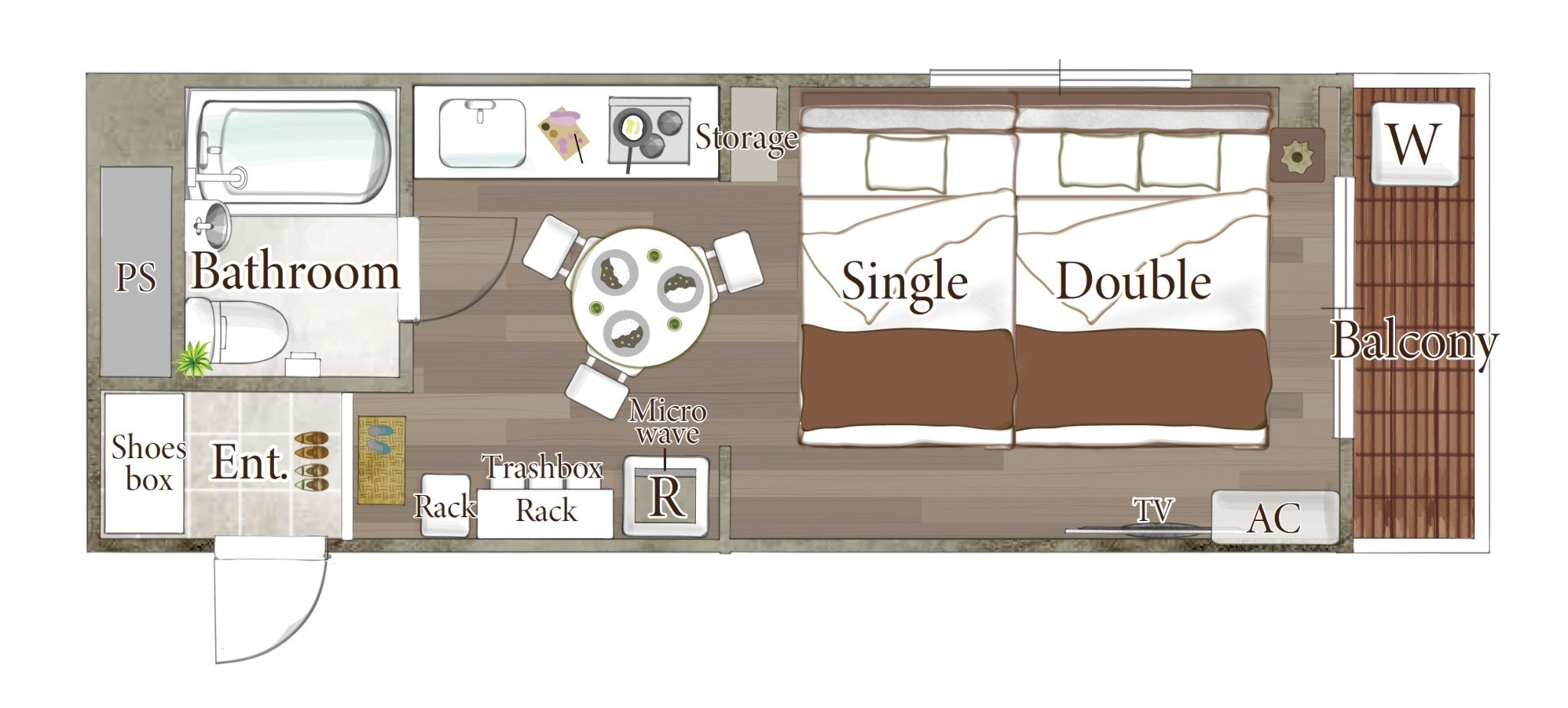 最大3名貸し切りパークビューマンション