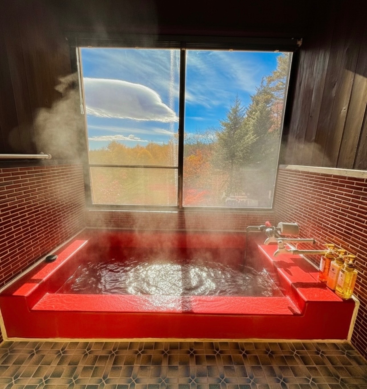 草津温泉源泉掛け流し風呂付き貸別荘!お風呂とリビングからの眺望抜群! ^