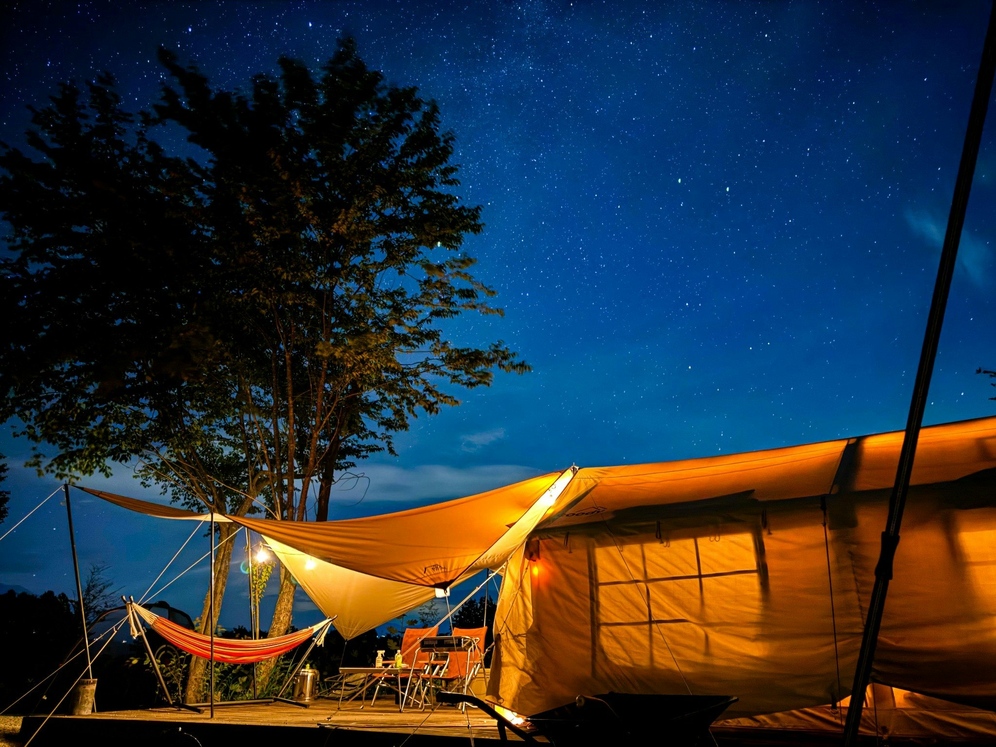 NEW【ちょっぴりグランピング_ゴールド】BBQと焚き火と星空と、非日常感を(定員6名)