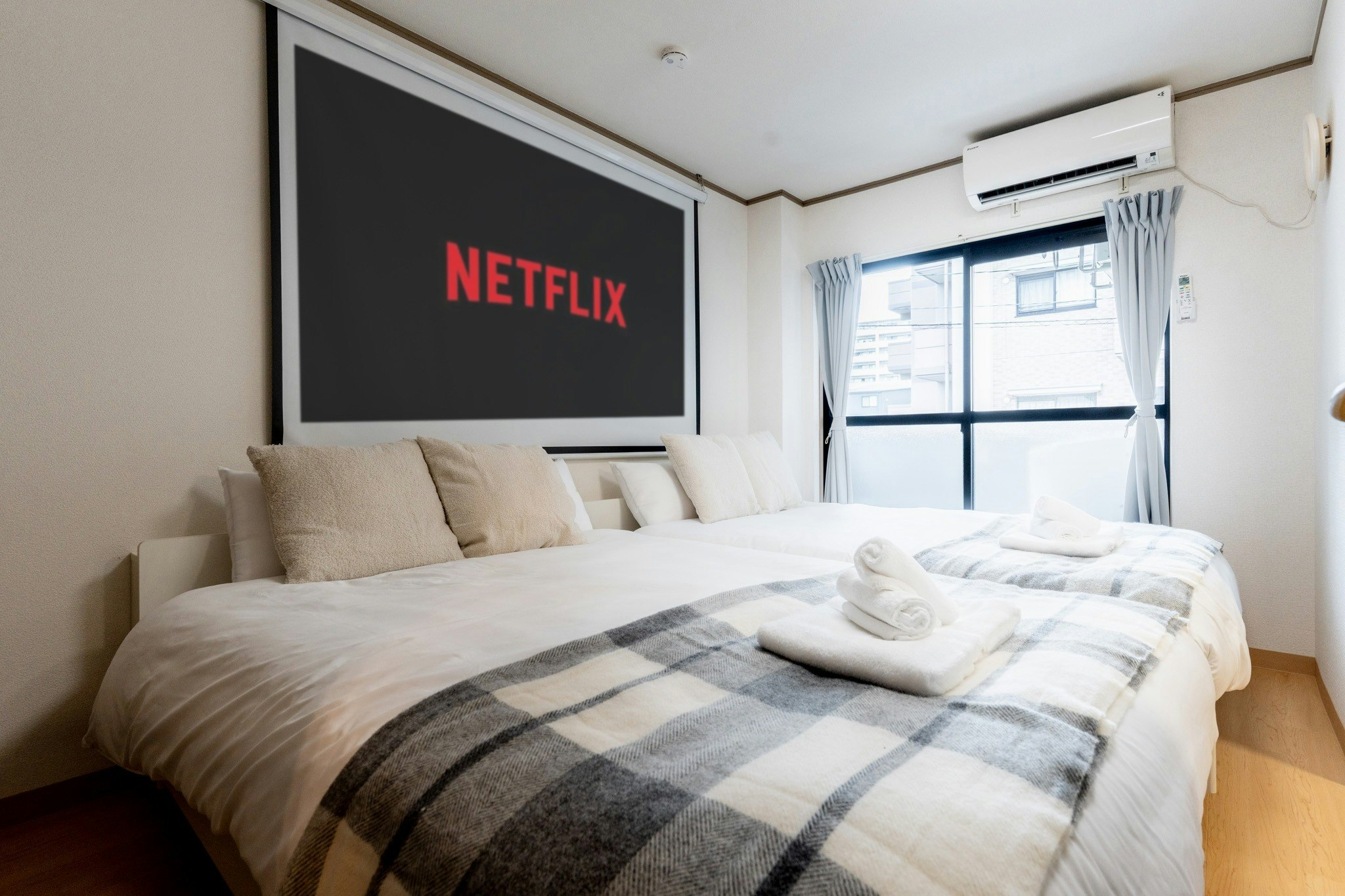 韓国インテリアの部屋|100インチプロジェクター|西新駅7分|PayPayドーム車5分