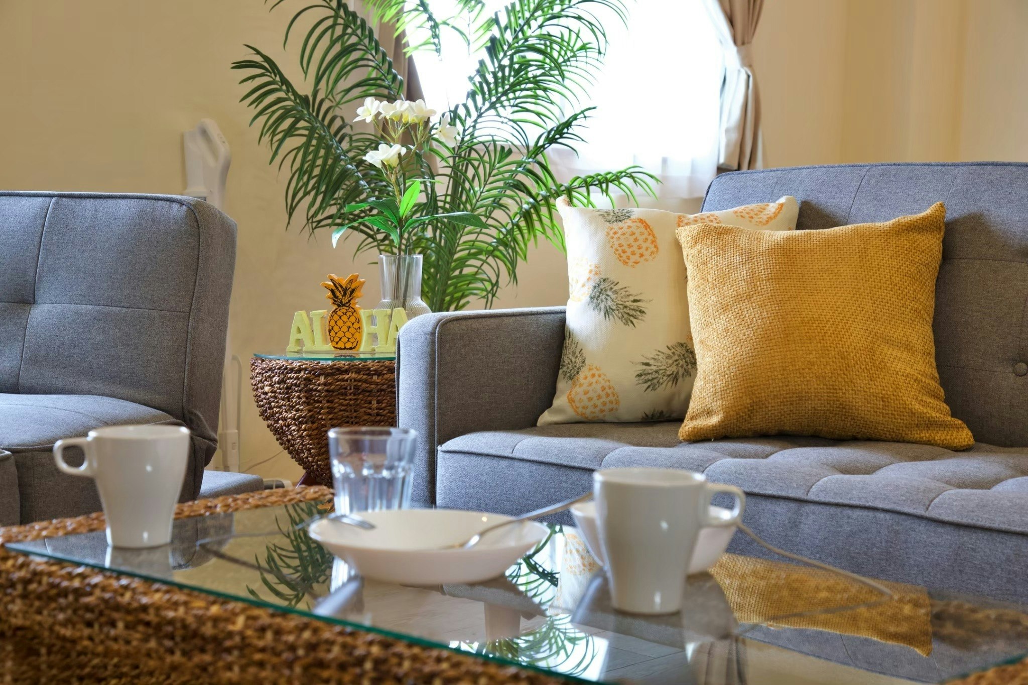 ビーチまで徒歩5分*空港から23分*1K*最大6名様*無料駐車場*FREE Wi-Fi*ZA107