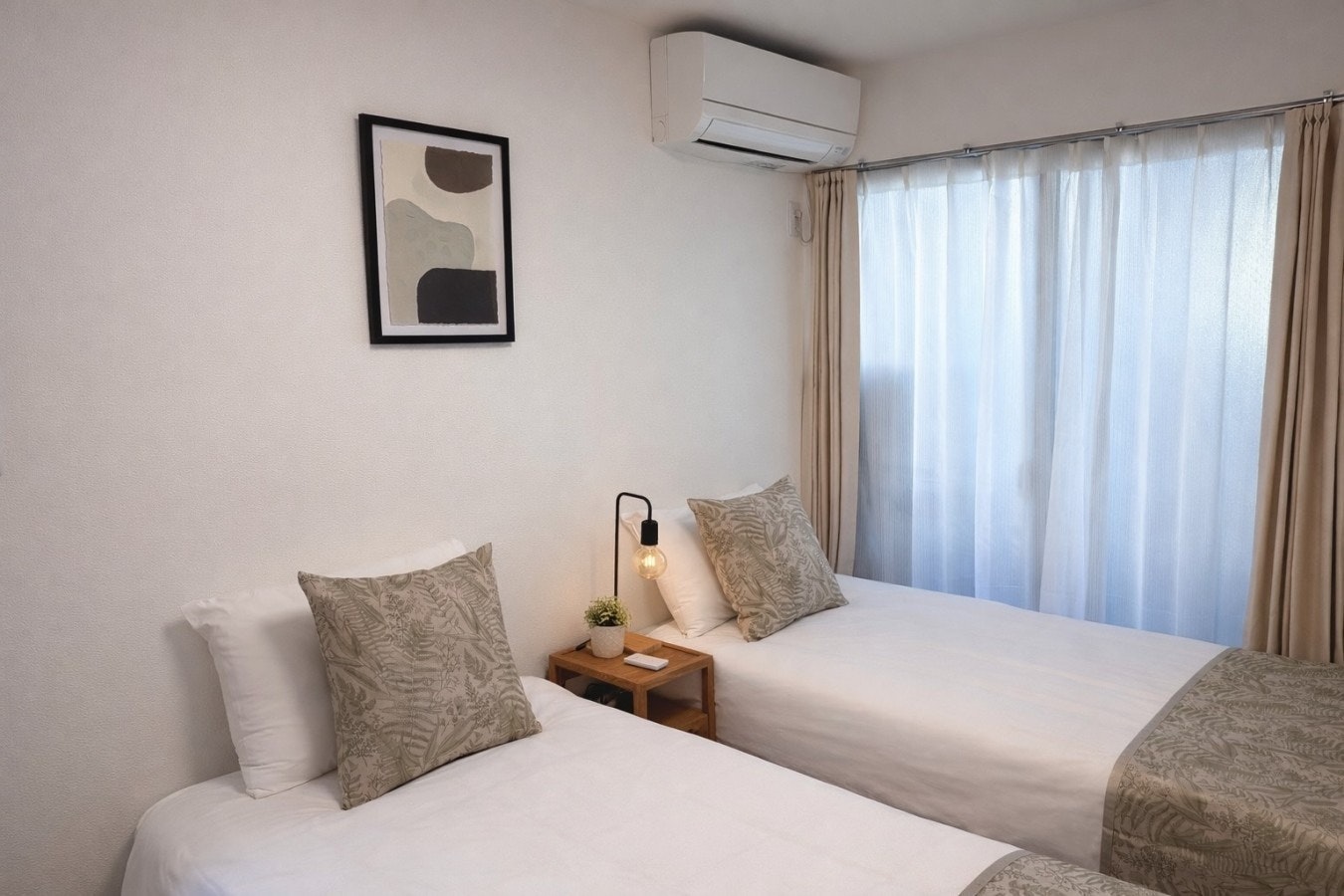 最大4名|駒込駅徒歩7分|31m2|2ベッドルーム・シングルベッド4台|キッチン完備|302