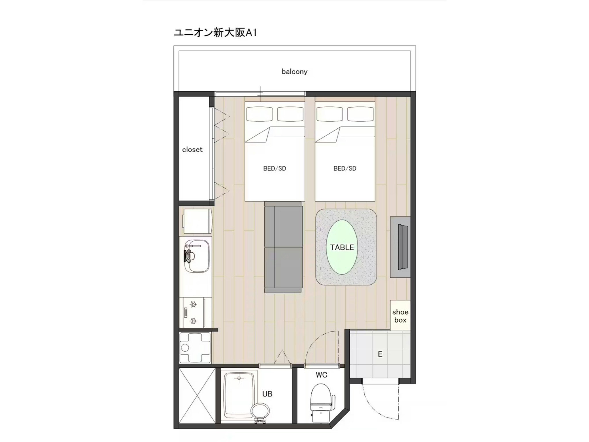 【禁煙】A1/梅田,新大阪駅隣/阪急十三駅近く/1F/リーズナブルで長期滞在にも最適