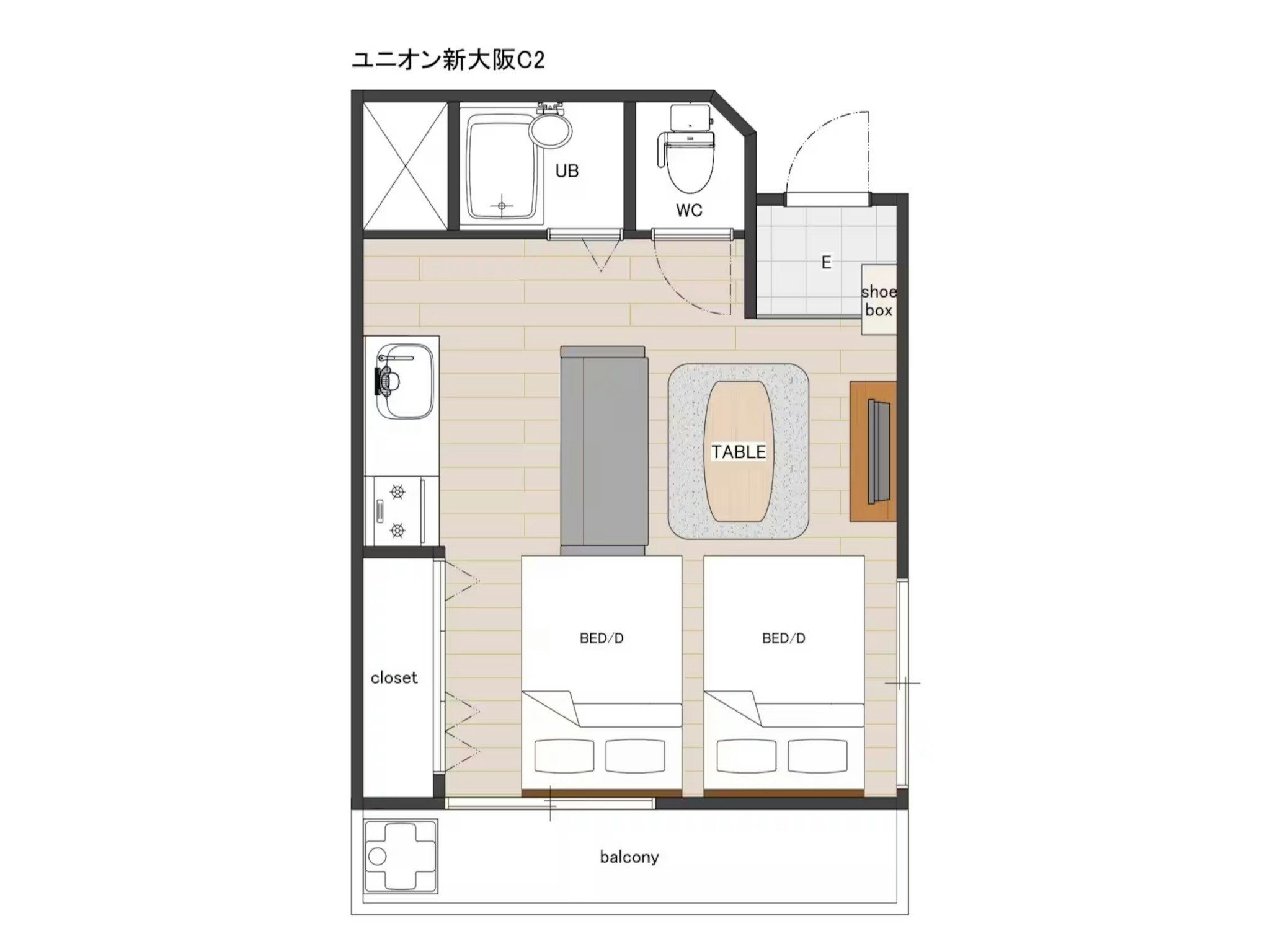 【禁煙】C2/梅田,新大阪駅隣/阪急十三駅近く/リーズナブルで長期滞在にも最適