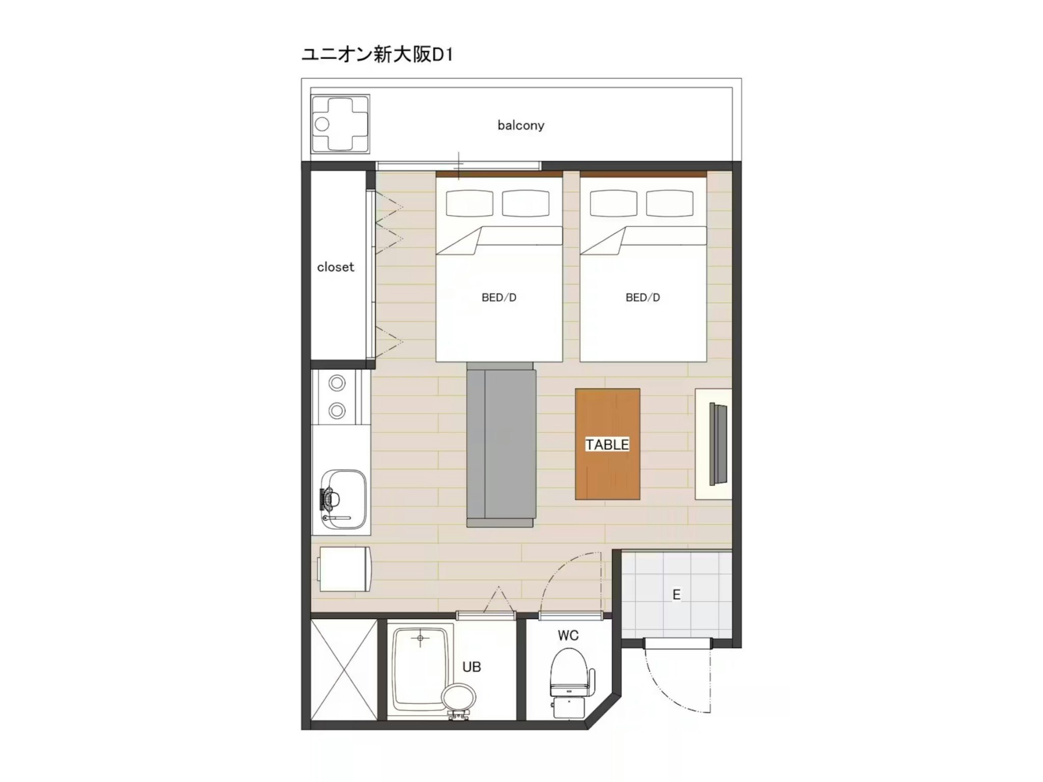 【禁煙】D1/梅田,新大阪駅隣/阪急十三駅近く/リーズナブルで長期滞在にも最適