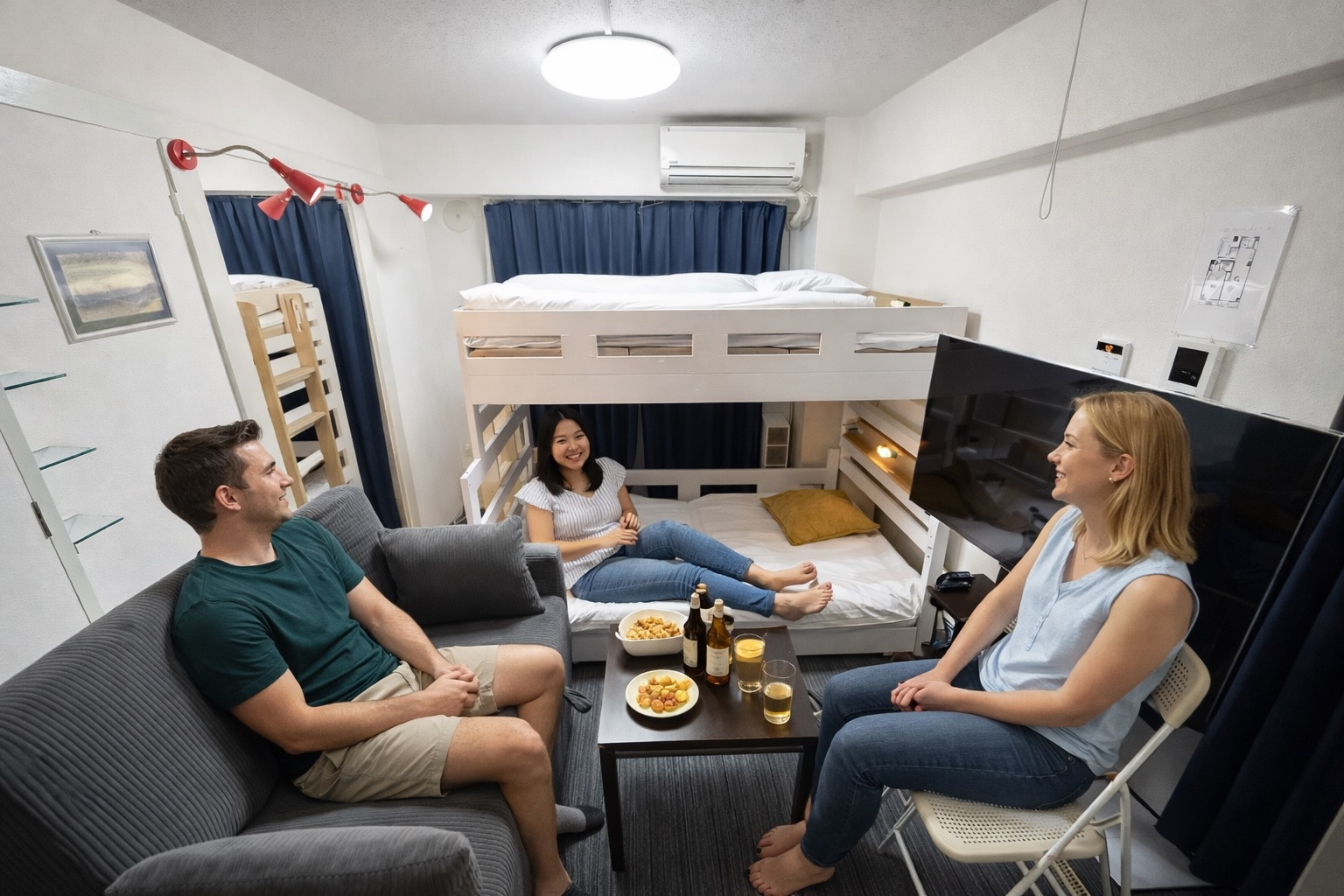 大塚駅まで徒歩5分。最大5名様まで宿泊可能な、静かな環境の非対面セルフチェックインのお部屋です。