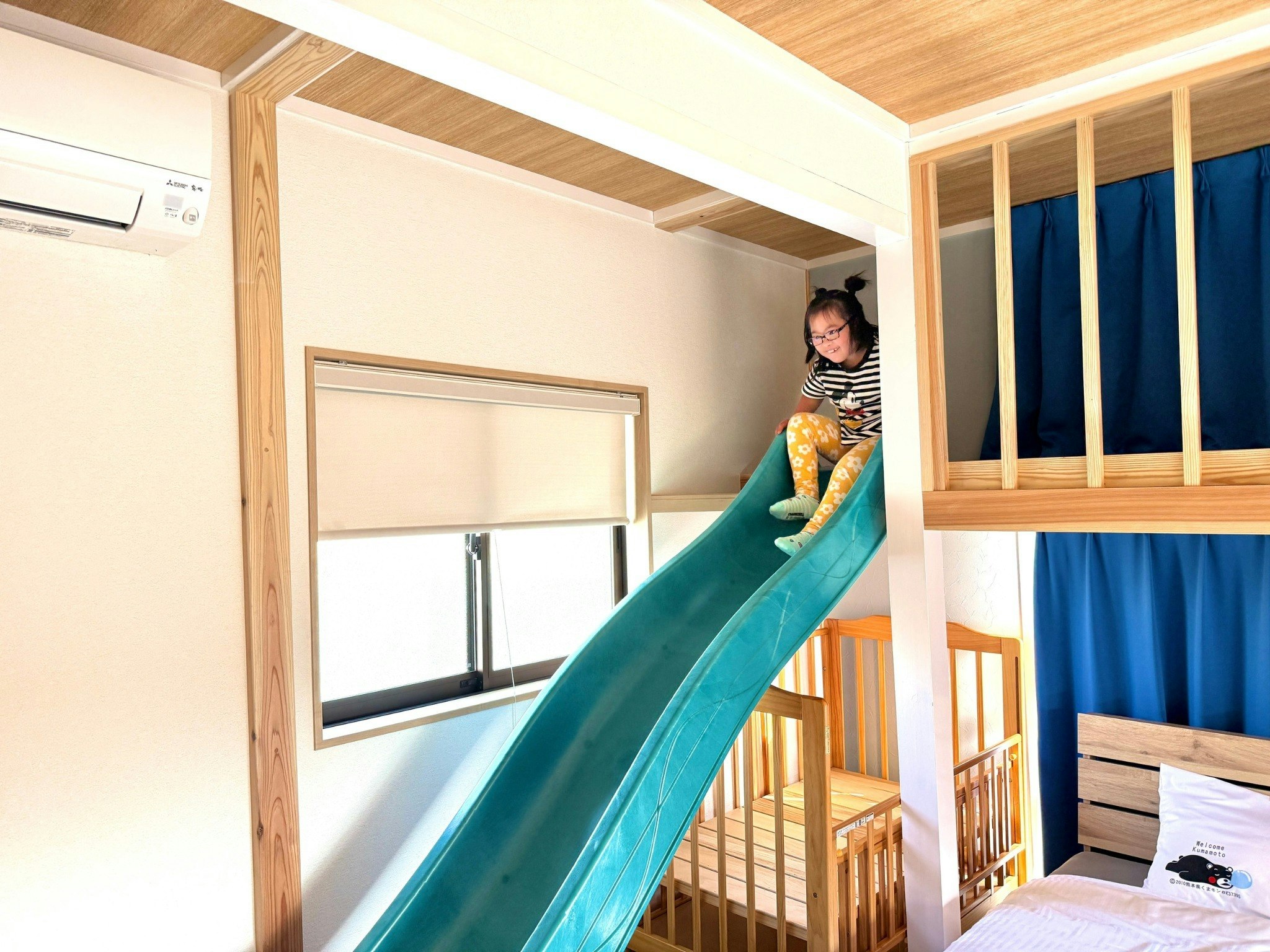 すべり台・うんてい付き宿/ロフト下の秘密基地/お子様大喜び/西熊本駅徒歩4分/6名可/裏庭でBBQ