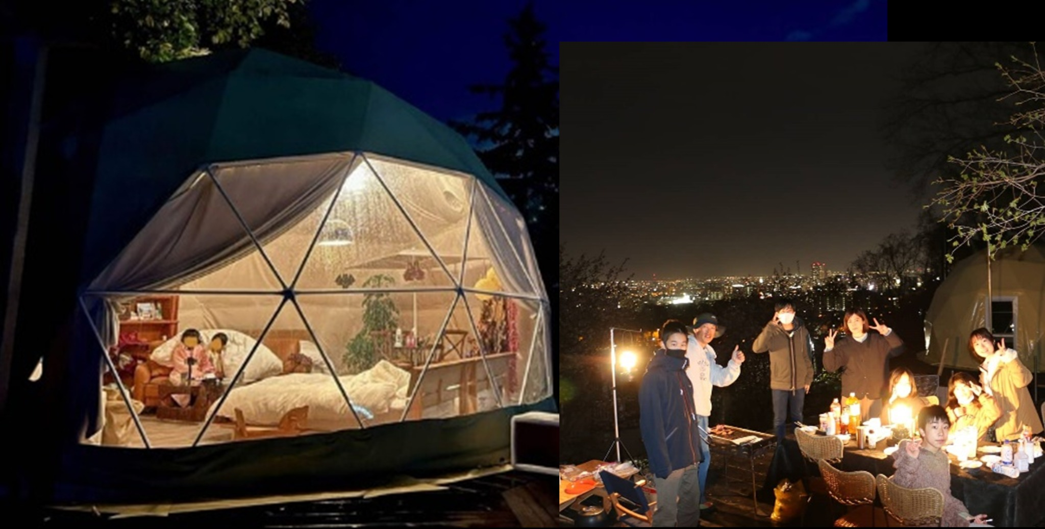 【1日1組限定で夜景グランピングができる別荘】バレルサウナ&ジャグジー有り