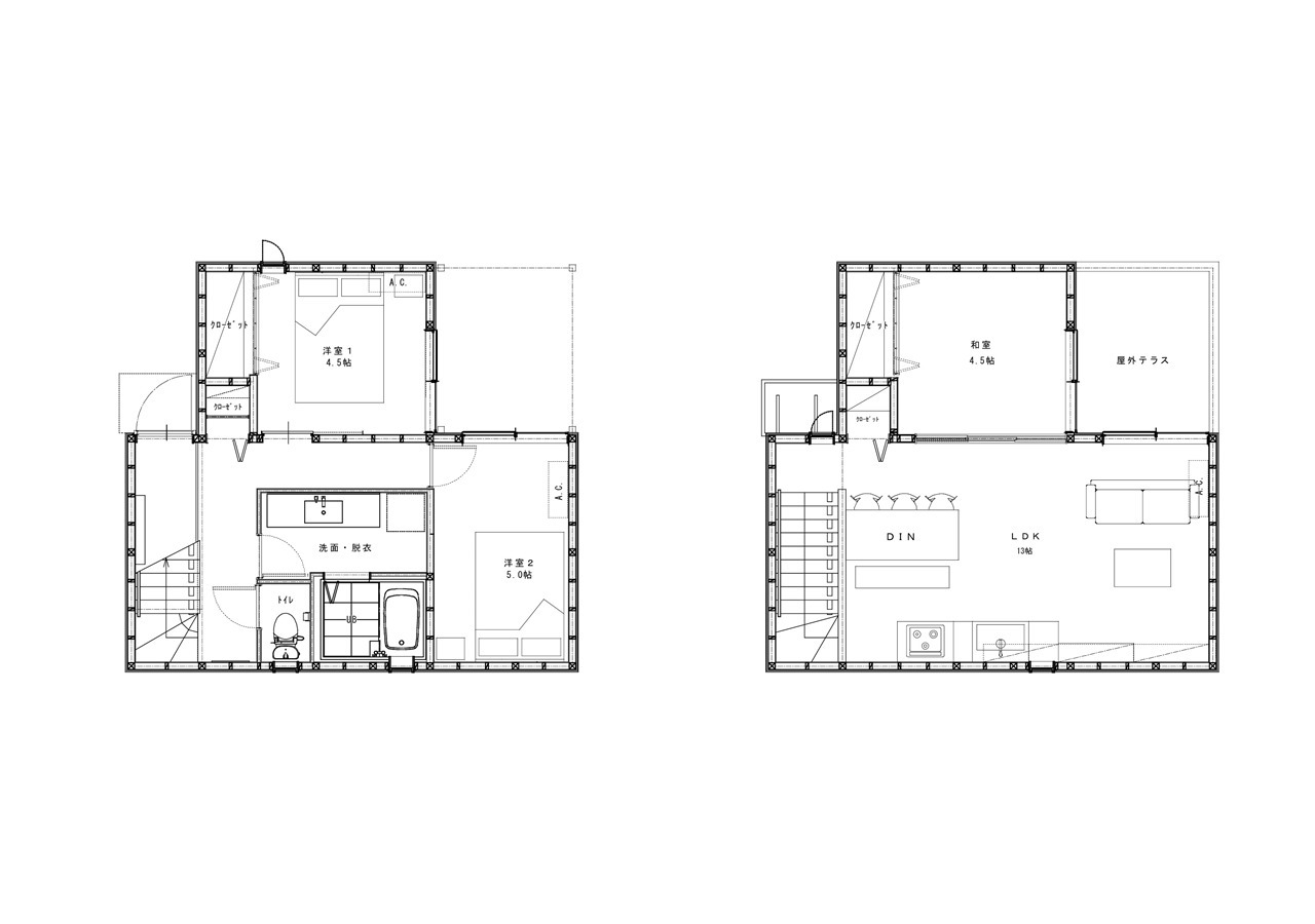 客室案内図・【客室案内図】2ベッドルーム+和室を揃えた3LDK・70平米です