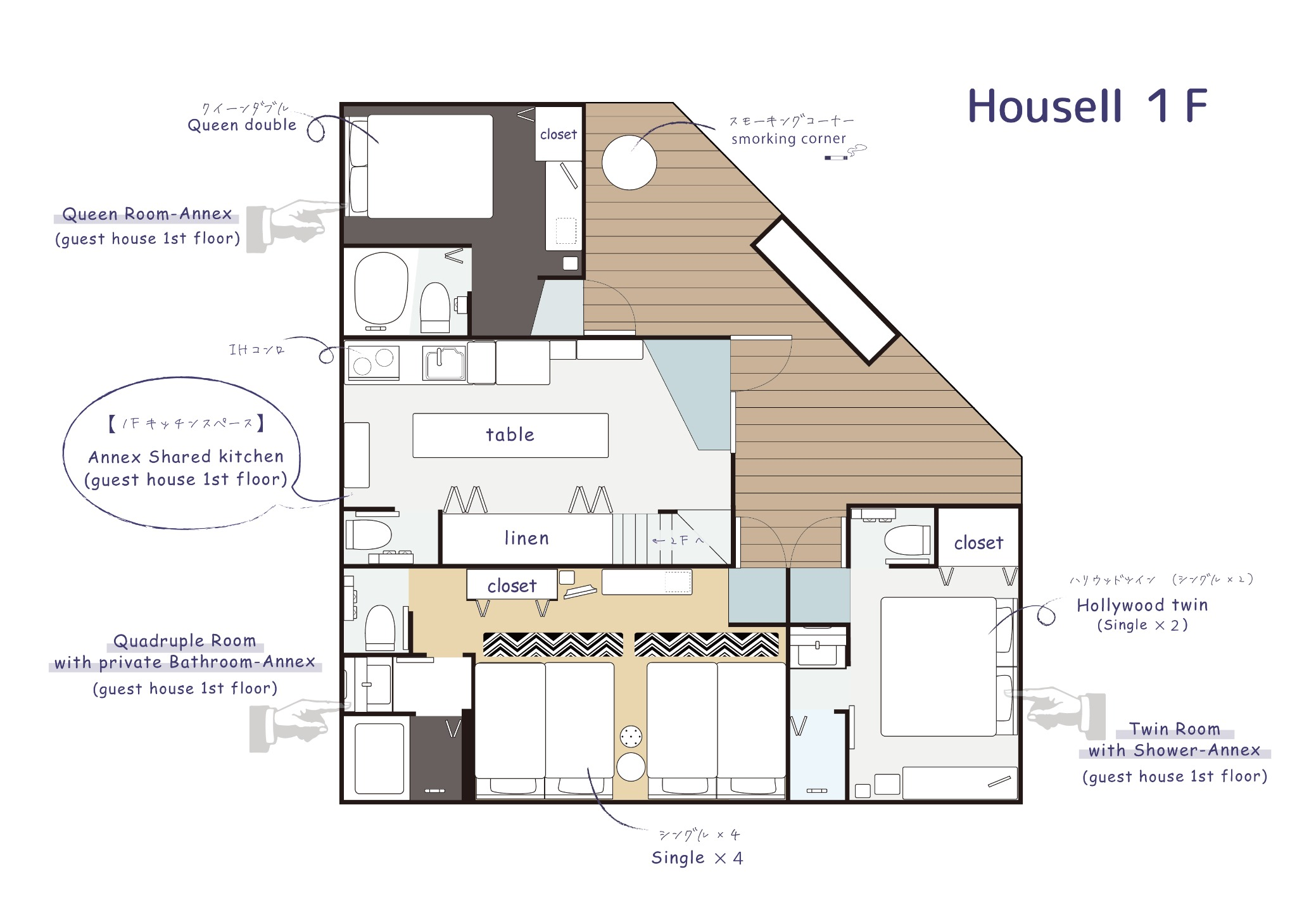 HouseII 1F 間取り図